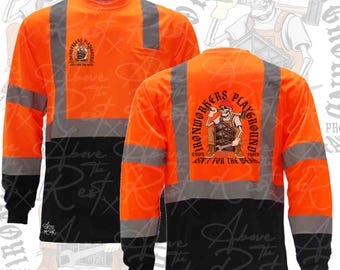 Ironworker Reflective Long Sleeve | Union Ironworker Gear | Welding T-shirt | Proud Ironworker T-shirt | Mens T-shirt | Construction Shirt |