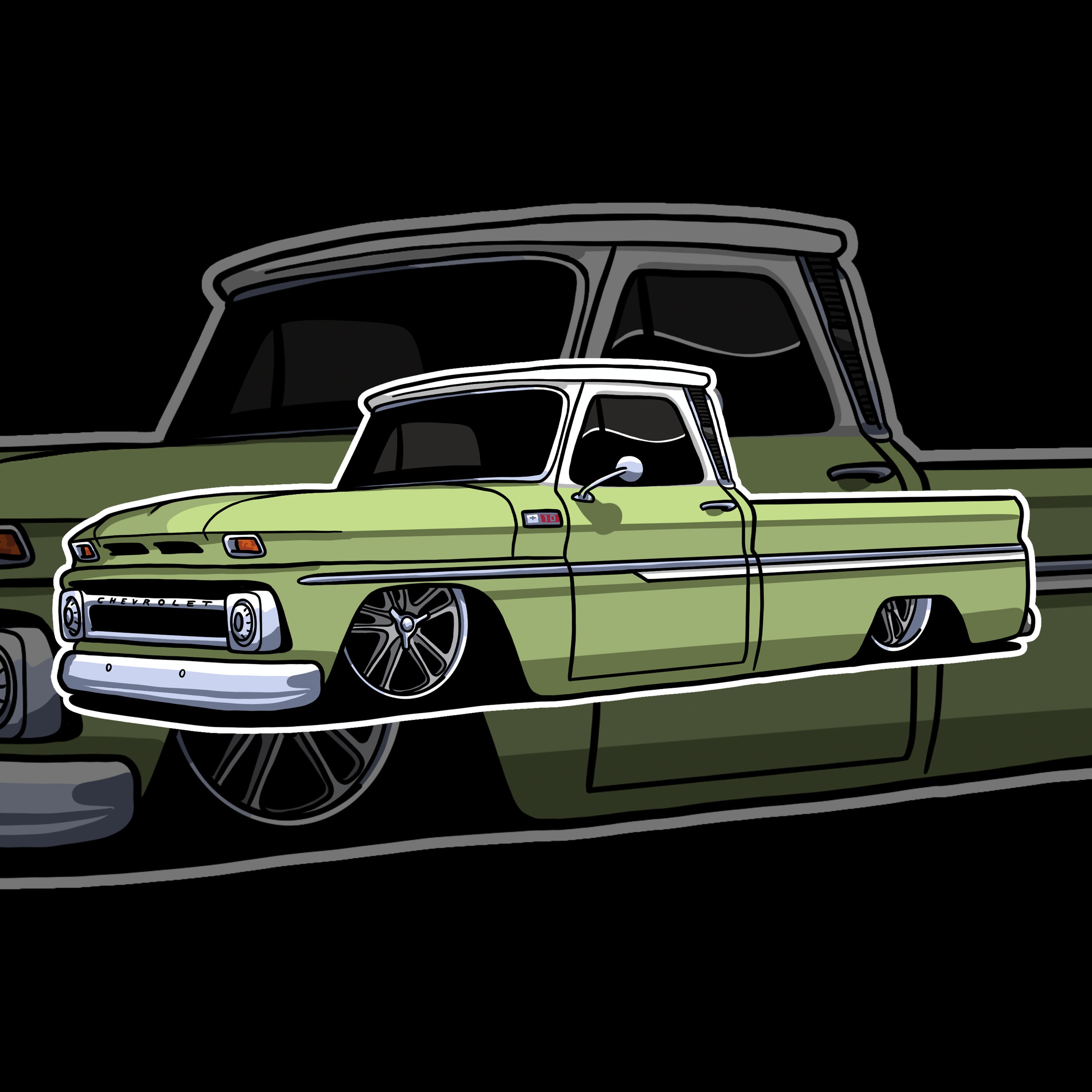 C10 green truck sticker classic trucks C10 life Chevy Etsy