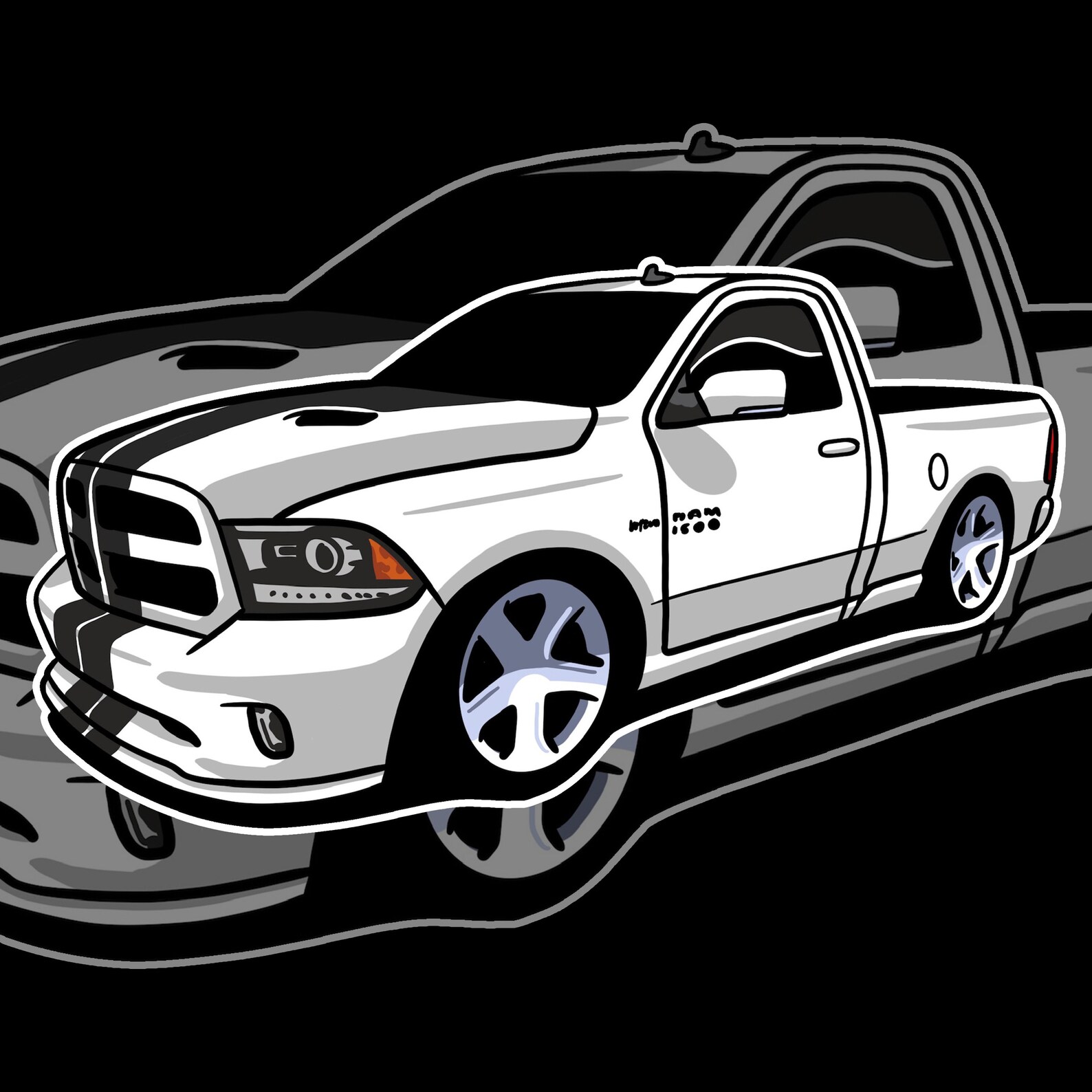 Ram 1500 Sticker Dodge Sticker Trucking Around Trokiando Etsy