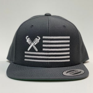Plumber USA Snapback Hat | Wrench Hat | Plumber Hat | Pipeliner | Union Plumber | City Plumber | Pipefitter | Union Life | Union Proud