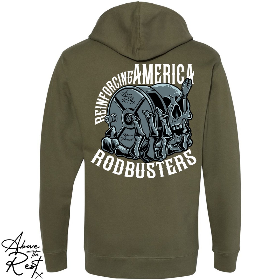 Union Rodbusters Rodbuster Pullover Hoodie | Blue Collar | Ironworker Husband | Dad Gift ...