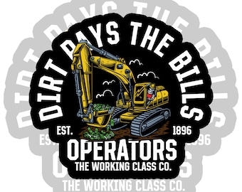 Operator Sticker | Heavy Equipment Operator Sticker | Union Operator Sticker | Blue Collar Sticker | Excavator Sticker | Crane Sticker |