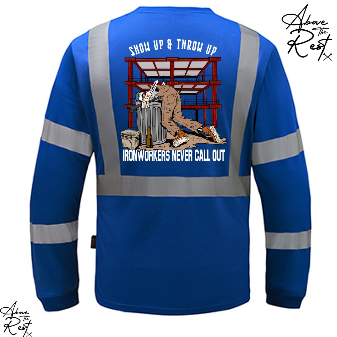 Ironworker Reflective Long Sleeve Union Ironworker Gear Welding Tshirt