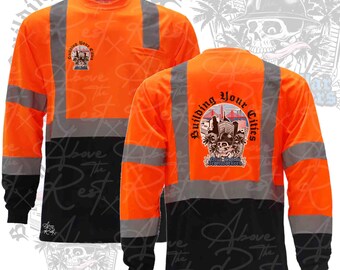 Ironworker Reflective Long Sleeve | Union Ironworker Gear | Welding T-shirt | Proud Ironworker T-shirt | Mens T-shirt | Construction Shirt |