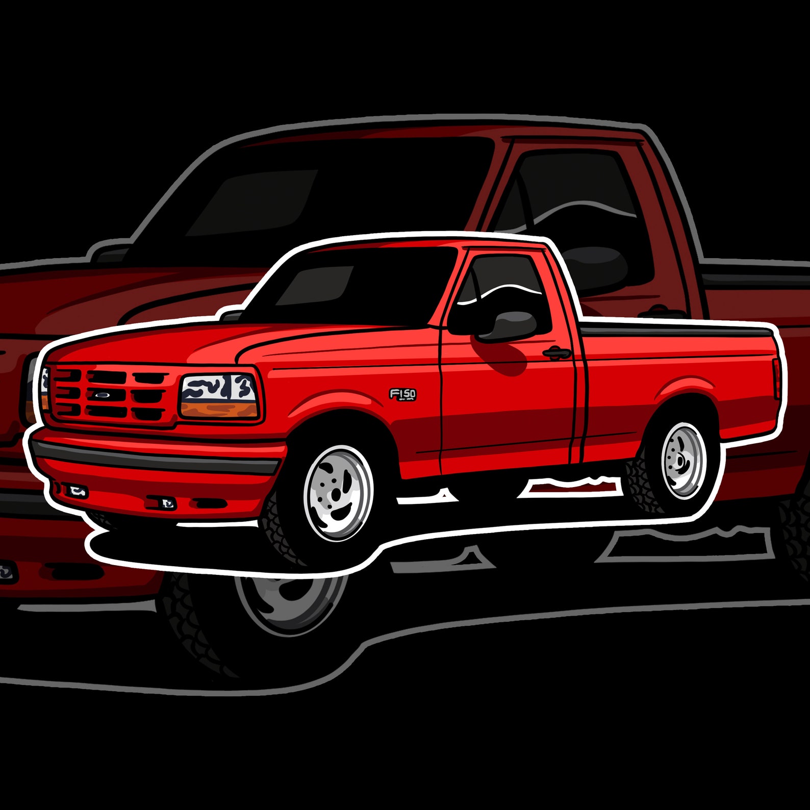 Red SVT 1st gen Ford Lightning laminated sticker Ford trucks | Etsy