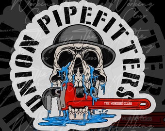 Pipefitter Sticker | Union Pipefitter Sticker | Pipefitter Gear | Welding Gear | Car Decal | Plumber Sticker | Vinyl Sticker | Blue Collar