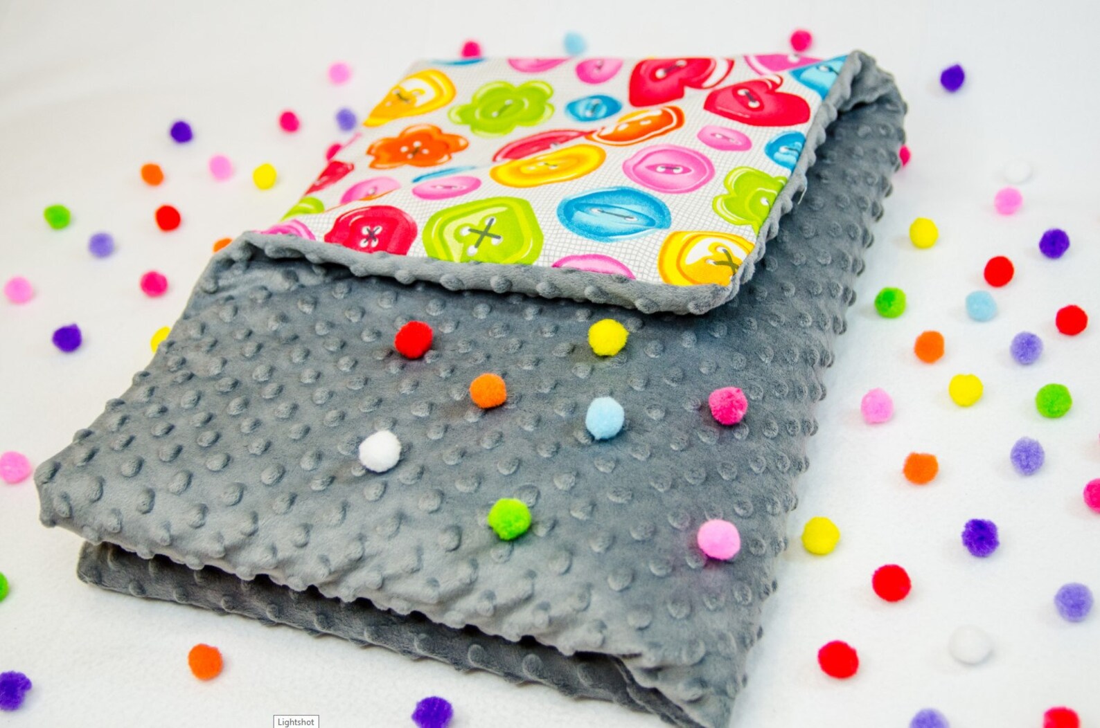 2 sided baby covering blanket with colorfull buttons and Gray Etsy