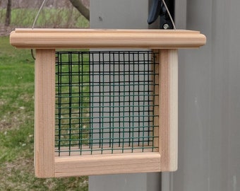 Suet Feeder, Cedar, For Standard Suet Cakes, Attract Woodpeckers, Nuthatches and More! Natural