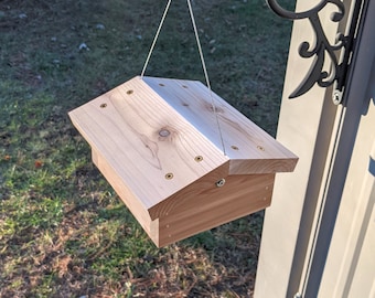 Horizontal Suet Feeder, Natural Cedar - Attract Woodpeckers, Nuthatches and More!