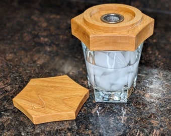 Whiskey and Cocktail Smoker, Handmade from Hardwood
