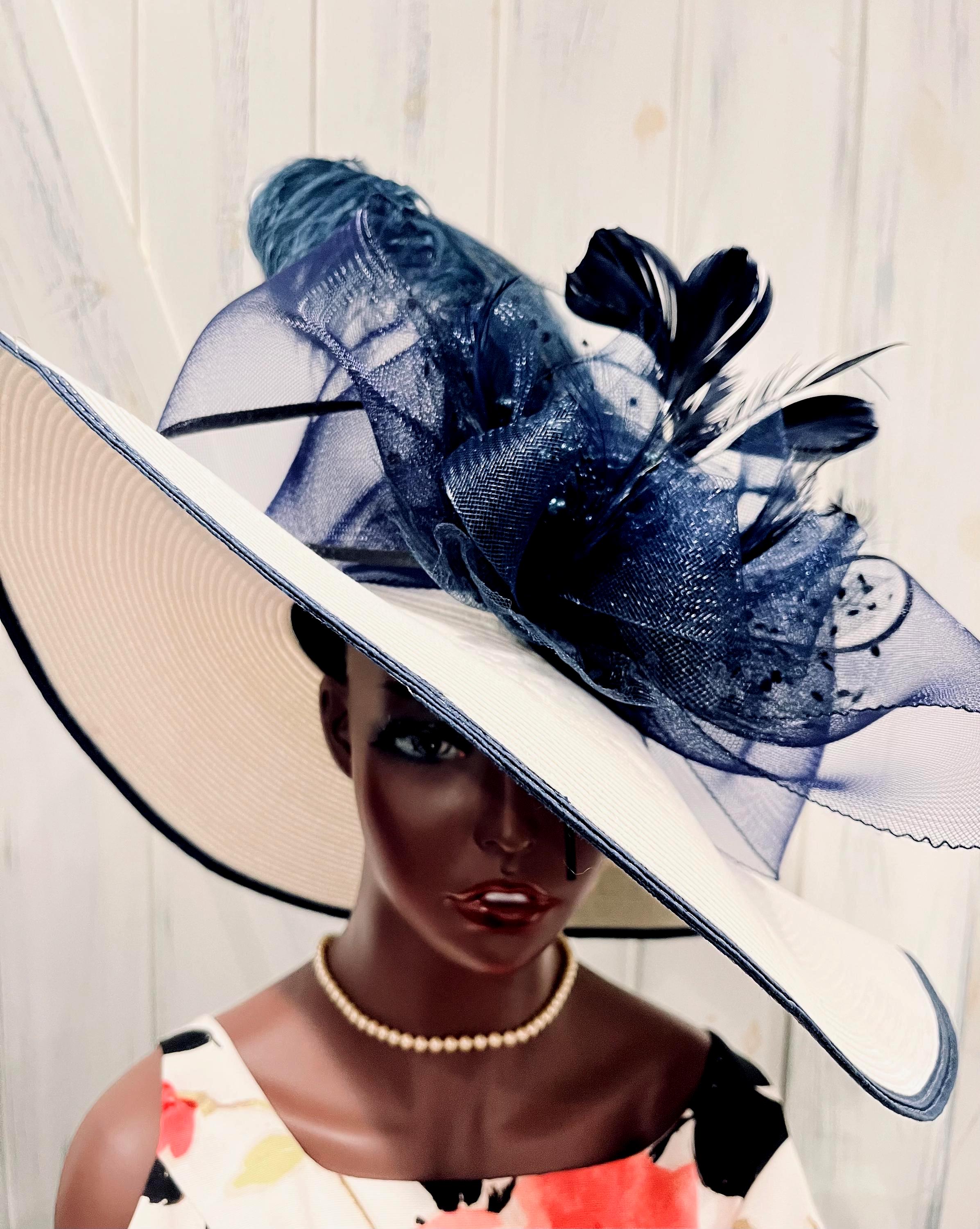 Mr. Hi’s Classic Chic Royal Blue Women\'s Hat with Embellishments Derby Day! NWT! Royal Blue Kentucky Derby Hat | Mercari main image 4
