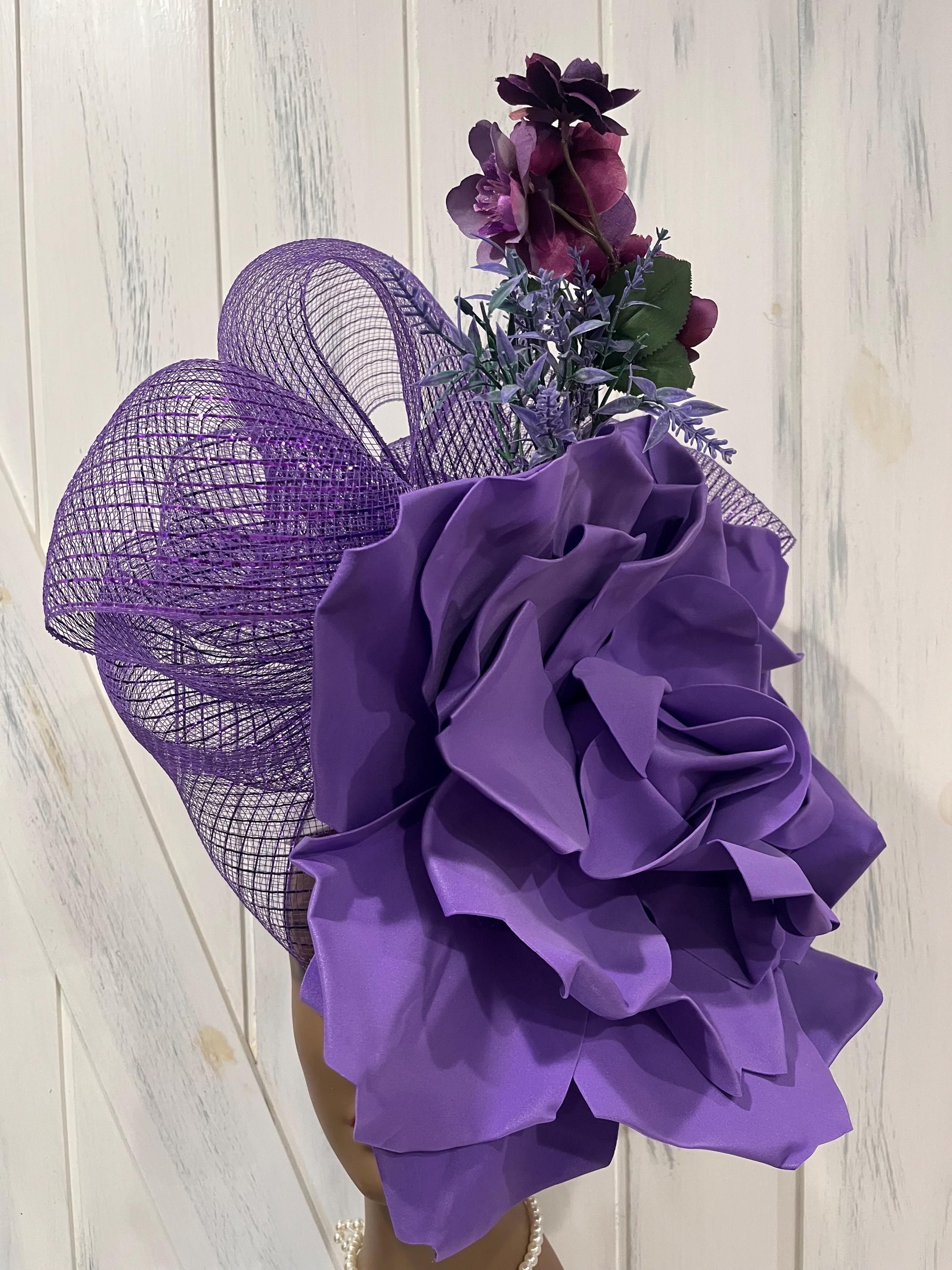 Beloved Millinery Elegant Feminine Purple Floral Fascinator  display picture 3
