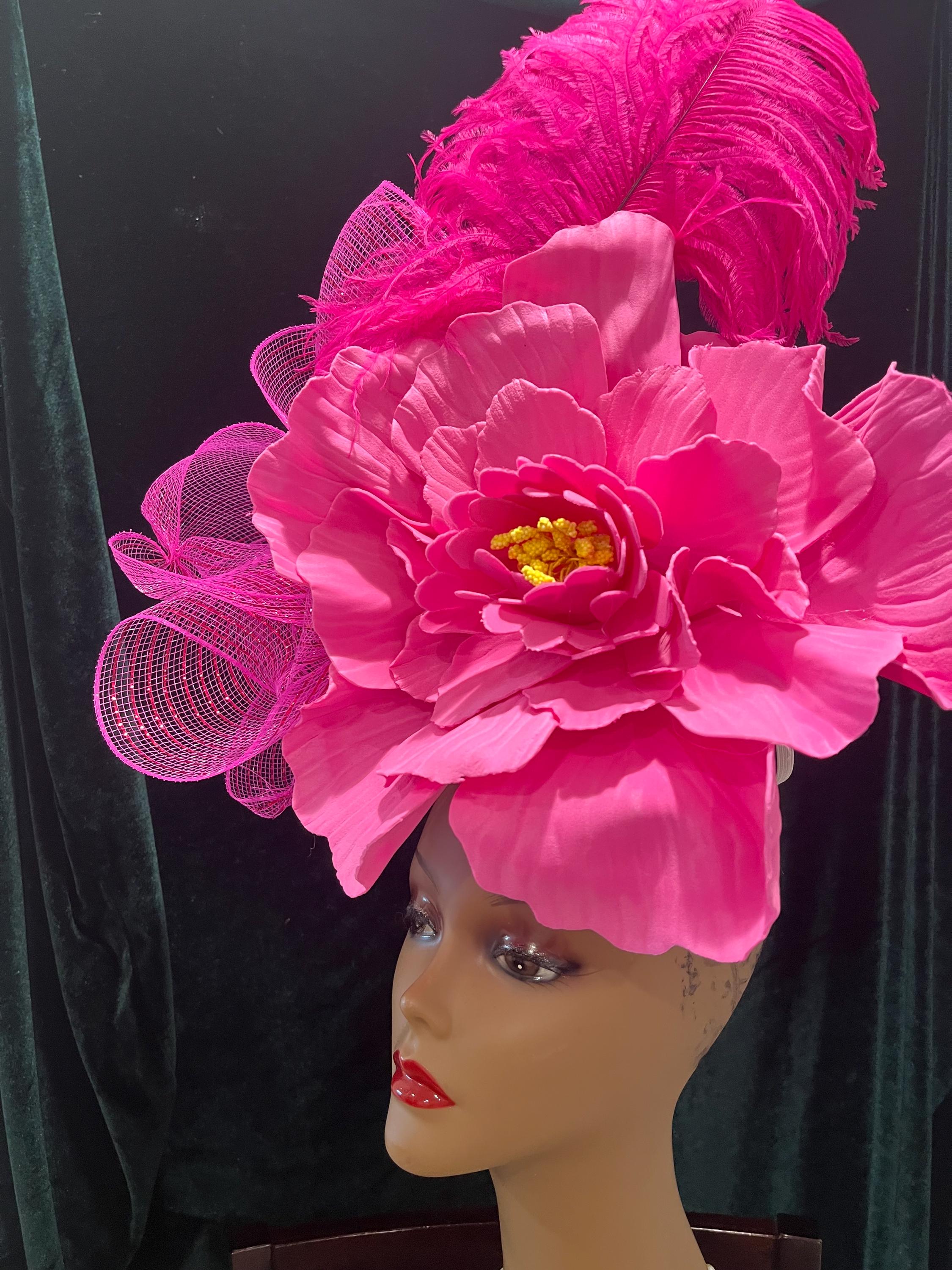 Fuchsia Church Hat - Etsy display picture 2