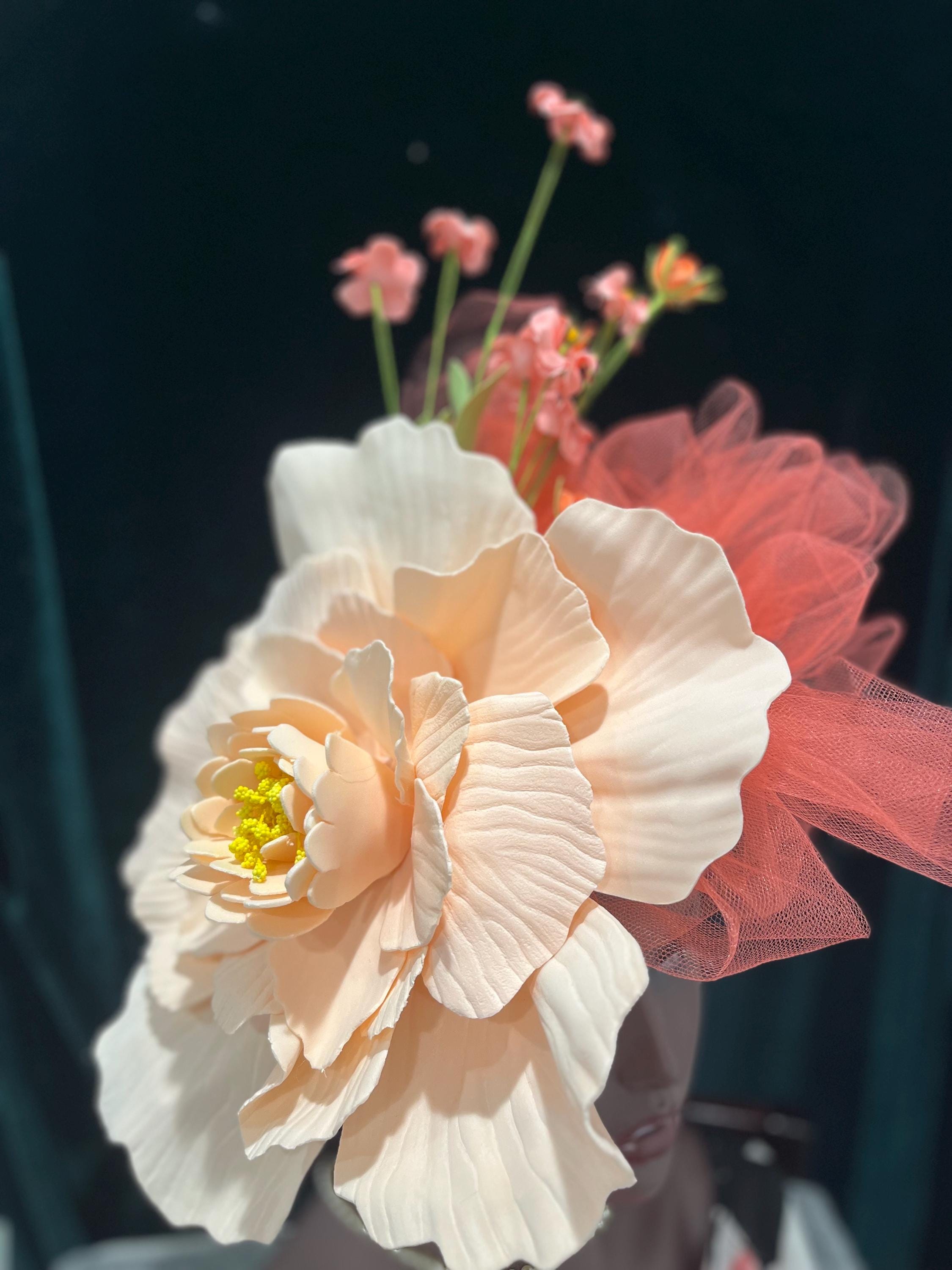 Derby, Tea Party, Wedding guest flower headband. Orange, white, pink Pink Derby Headband - Etsy main image 3