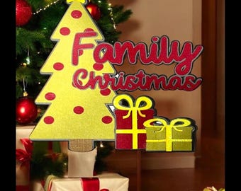 FAMILY CHRISTMAS Multi Layer Die Cut Embellishment for scrapbooking