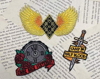 Embroidered Patches - Various Bookish - Percy Jackson, Caraval, and Iron Widow