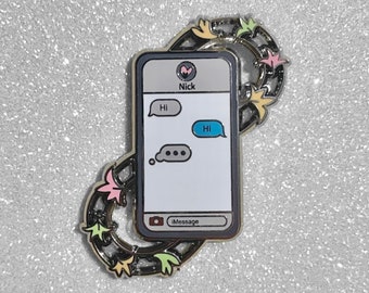 Enamel Pin ~ Heartstopper inspired ~ Leaves and Phone
