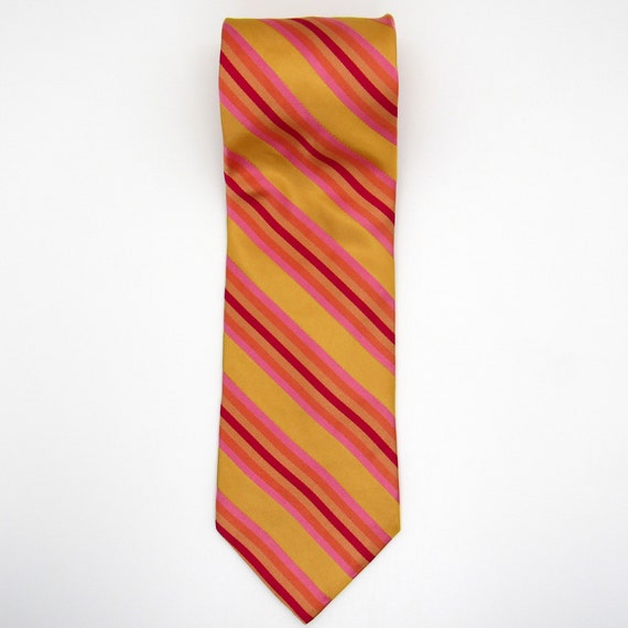 Ted Baker London Mens Necktie - Yellow w/ Pink, R… - image 4