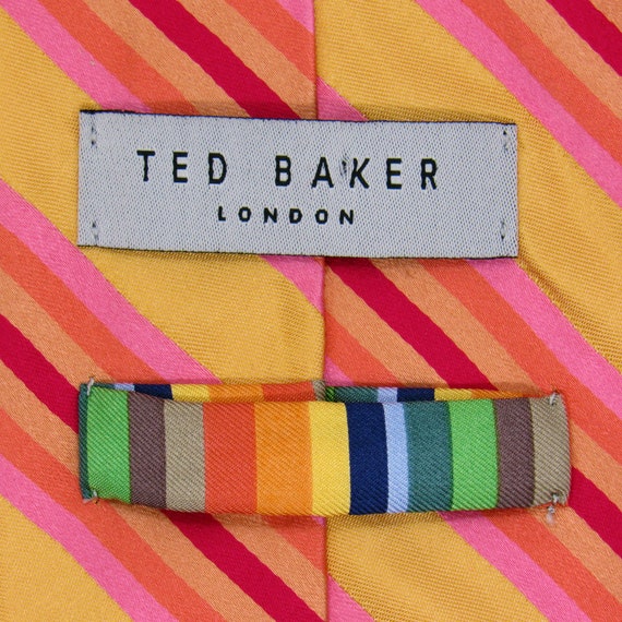 Ted Baker London Mens Necktie - Yellow w/ Pink, R… - image 7