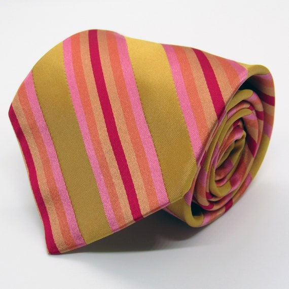 Ted Baker London Mens Necktie - Yellow w/ Pink, R… - image 3