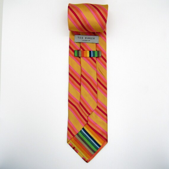 Ted Baker London Mens Necktie - Yellow w/ Pink, R… - image 5