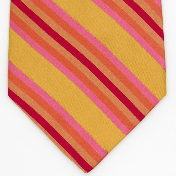 Ted Baker London Mens Necktie - Yellow w/ Pink, R… - image 1