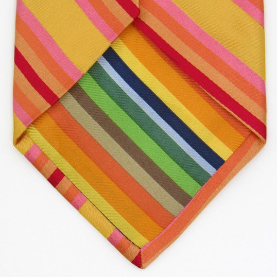 Ted Baker London Mens Necktie - Yellow w/ Pink, R… - image 6