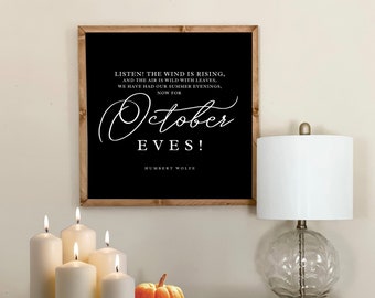 October Eves Sign, Fall Sign, Fall Wall Decor, Seasonal Decor