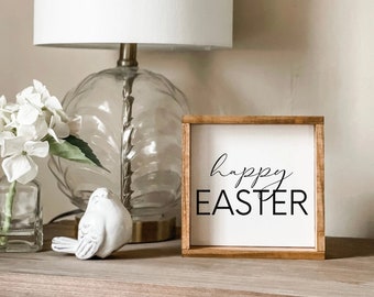 Happy Easter Sign: Farmhouse Spring Decor