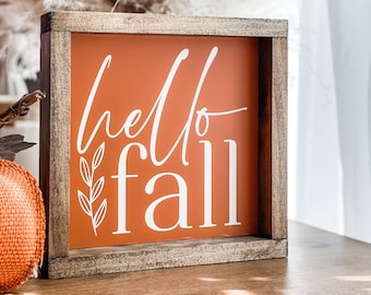 Hello Fall Sign, Fall Decor, Farmhouse Decor, Fall Sign, Fall Tiered Tray Sign, Seasonal Sign, Boho Decor, Kitchen Decor, Entryway Decor