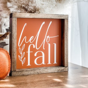 Hello Fall Sign, Fall Decor, Farmhouse Decor, Fall Sign, Fall Tiered Tray Sign, Seasonal Sign, Boho Decor, Kitchen Decor, Entryway Decor