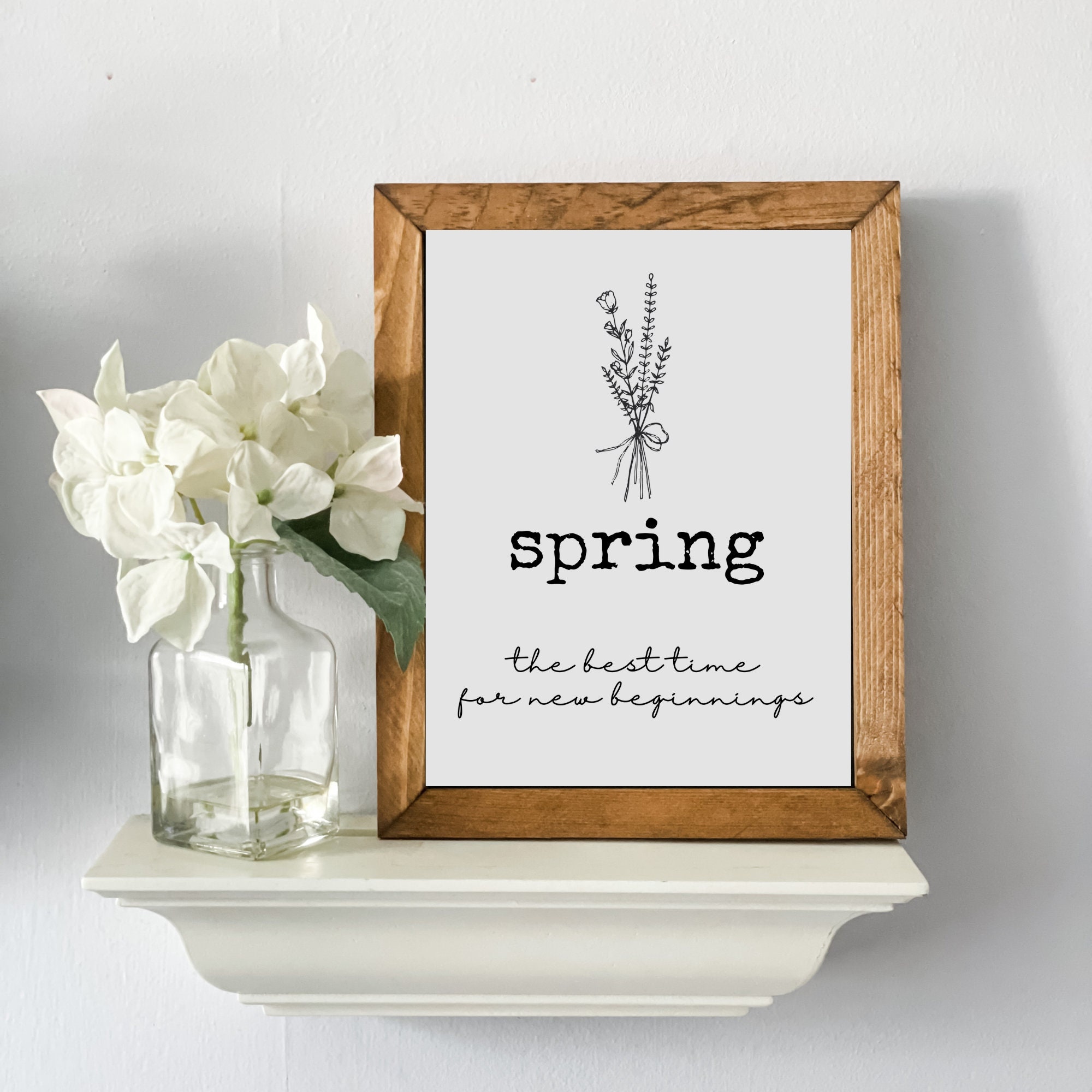 Spring The Best Time For New Beginnings Sign - Small Spring Wall Decor
