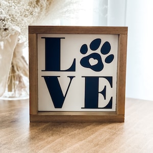 LOVE Paw Print Sign: Pet Tabletop Decor