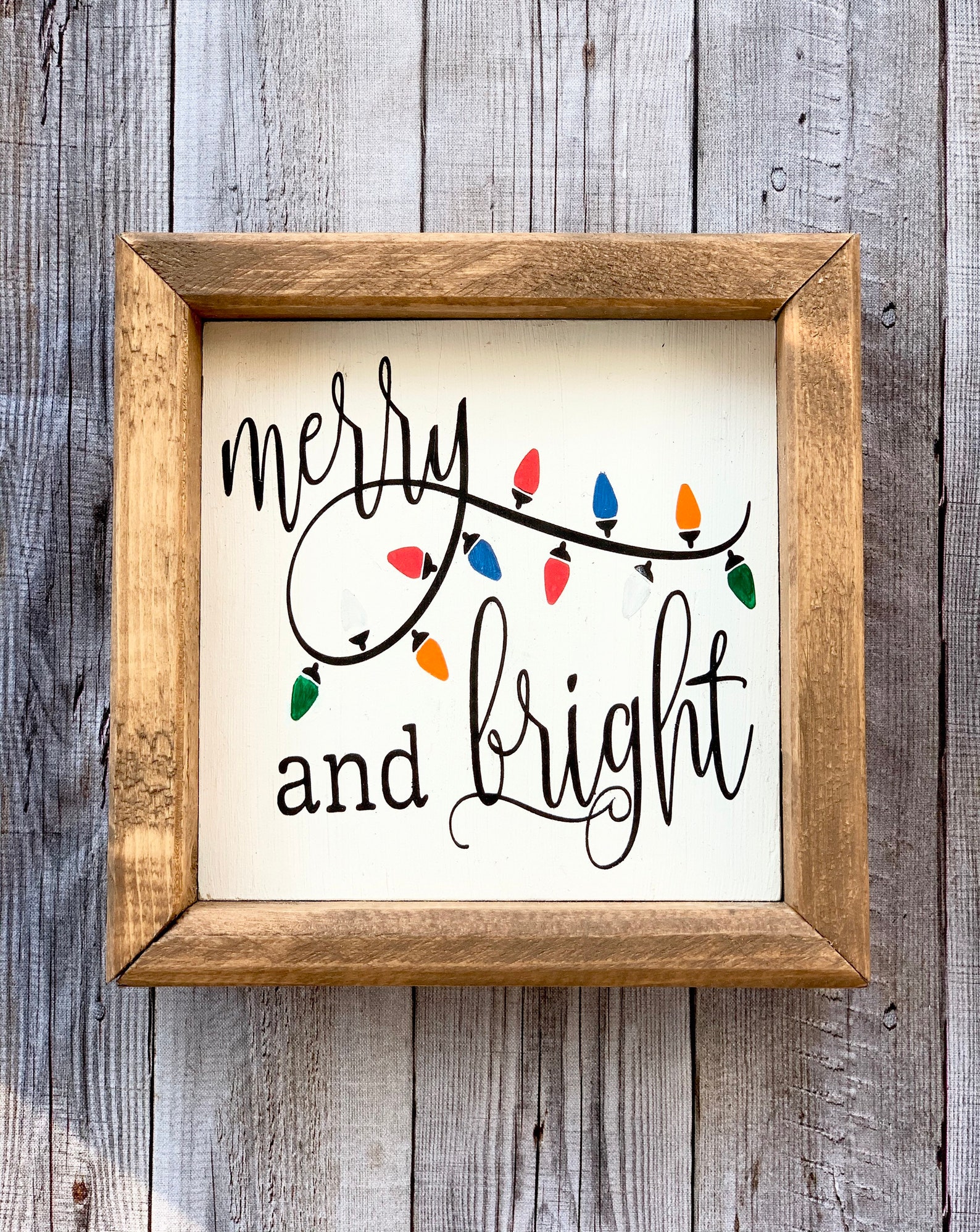 Merry and Bright Sign Christmas Sign Christmas Decor | Etsy