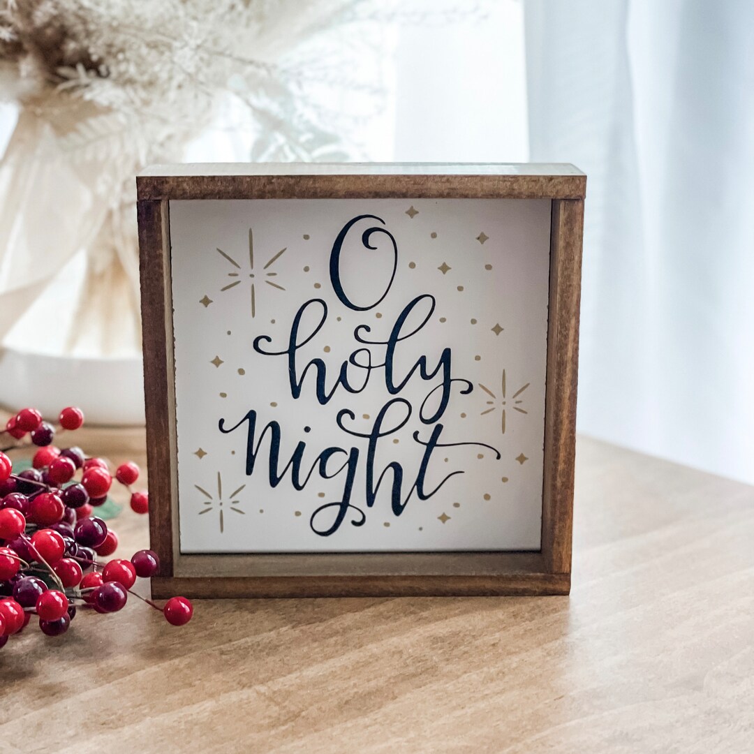 O Holy Night Sign, Christmas Sign, Christmas Carol Sign, Christmas Wall Decor, Christmas 