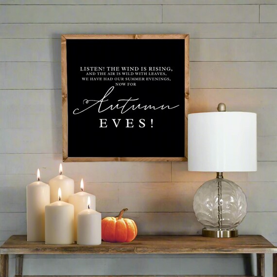 Autumn Eves Sign - Fall Wall Decor, Seasonal Decor