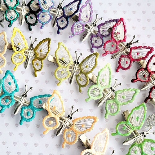 90's Butterfly Clip Moving Trembling Wings Spring Etsy