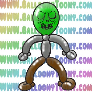 Figurka akcji Zombie Balon Zwierzę Obraz - Menu Balonu Clipart - Z Juanem Gonzalesem Specjalny Wydruk Zombie na LaRocks.com