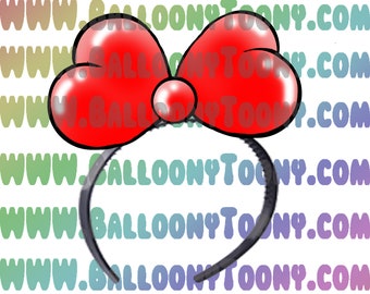 Heart Bow Wearable Headband Balloon Animal Images - Balloon Menu Clipart
