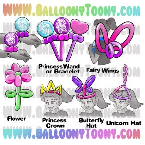 Festival Wearable Pretty Stuff Ballon Tier Menü 8 Bilder BUNDLE-Ballon Menü Clipart-Ballon Tier Clip Art