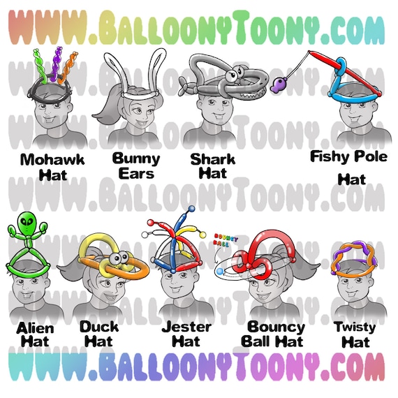 Festival Wearable Cool Hats Balloon Animal Menu 11 Images BUNDLE Balloon  Menu Clipart Balloon Animal Clip Art - Etsy Sweden