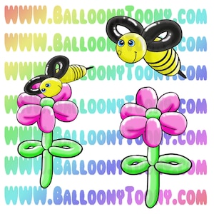 Bumble abeja y globo de flores animal 9 imagen BUNDLE- globo menú Imágenes prediseñadas - globo animal Clip Art