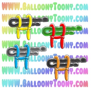Rifle Baster (including Michael Floyd's Blaster)  Balloon Animal 6 Image BUNDLE - Balloon Menu - Balloon Menu Clipart