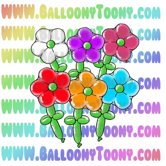 FLOWER geo Blossom Balloon Animal Images BUNDLE Balloon Menu