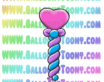 Heart Wand Balloon Animal Image - Balloon Menu  Clipart - Balloon Clipart