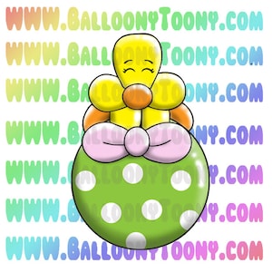 Wielkanocny kurczak w kształcie jajka, balonik, zwierzę, zestaw 11 obrazów - Menu balonów, clipart - sprawdź patreon.com/jlomagic