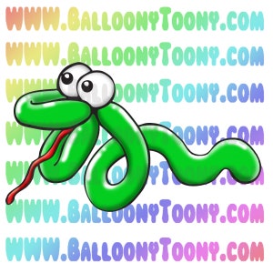 Simple Snake Balloon Animal Image - Balloon Menu Clipart - Balloon Animal Clip Art