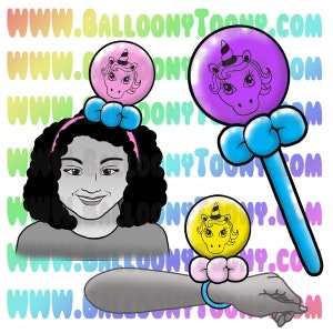 Różnorodność nadruków jednorożców Obrazy zwierząt balonowych - Menu zwierząt balonowych Clipart CYFROWE POBIERANIE - LaRocks.com specjalny nadruk nadruk jednorożca
