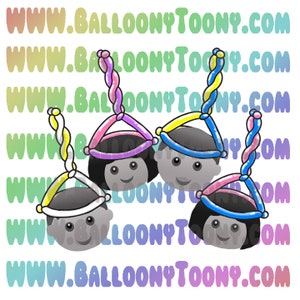 Twirly Hat Balloon Animal 10 Image BUNDLE - Balloon Animal Menu Clipart