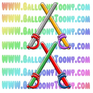 Pacchetto di immagini SUPER Sword 10 di Steve Henderson - 260 e 360 versioni - Balloon Animal Menu Clipart